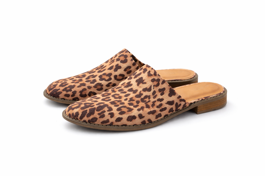 Venetian Leopard Print Mule Flats
