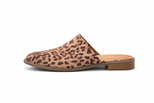 Venetian Leopard Print Mule Flats